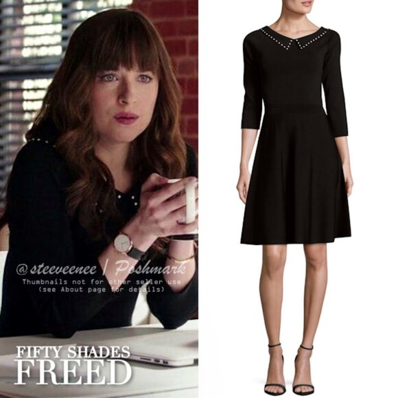 Sandro F/W 2019 Rocket Embellished Collared Dress ASO Anastasia Steele - Picture 2 of 14